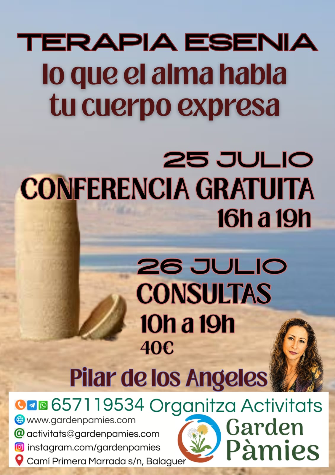 CONSULTAS INDIVIDUALES DE TERAPIA ESENIA. de 10h de la mañana a 19h tarde. Con cita prévia.
